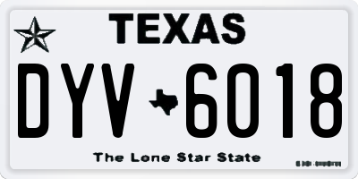 TX license plate DYV6018