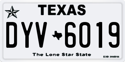 TX license plate DYV6019