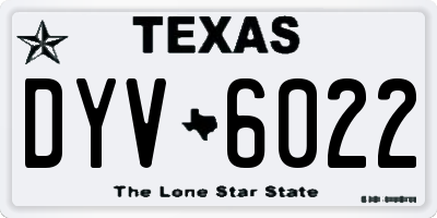TX license plate DYV6022