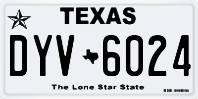 TX license plate DYV6024