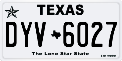 TX license plate DYV6027
