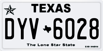 TX license plate DYV6028