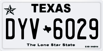 TX license plate DYV6029