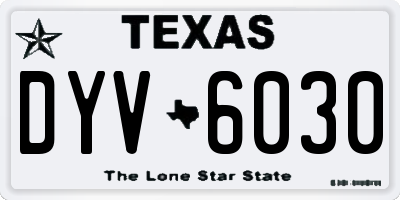 TX license plate DYV6030