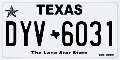 TX license plate DYV6031