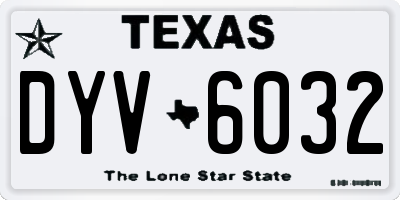 TX license plate DYV6032