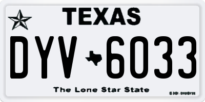 TX license plate DYV6033
