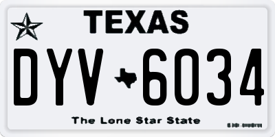 TX license plate DYV6034