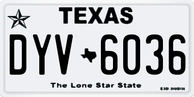 TX license plate DYV6036