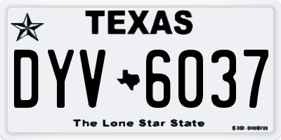 TX license plate DYV6037
