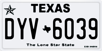 TX license plate DYV6039