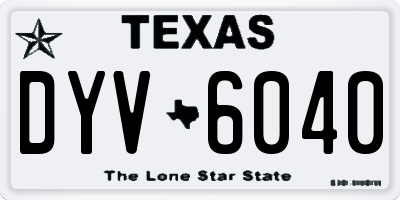 TX license plate DYV6040