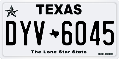 TX license plate DYV6045