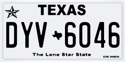 TX license plate DYV6046