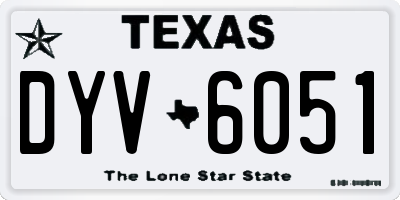 TX license plate DYV6051