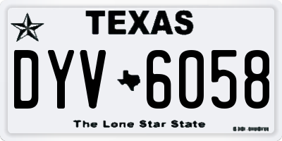 TX license plate DYV6058