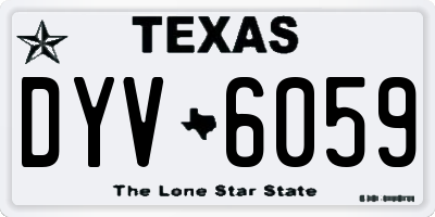 TX license plate DYV6059