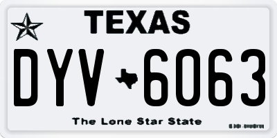 TX license plate DYV6063
