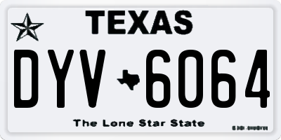 TX license plate DYV6064