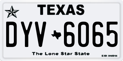 TX license plate DYV6065