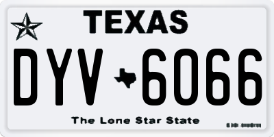 TX license plate DYV6066
