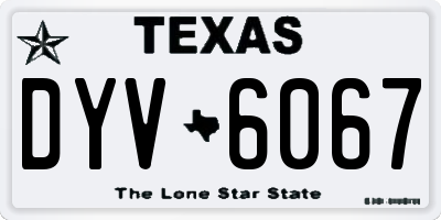 TX license plate DYV6067