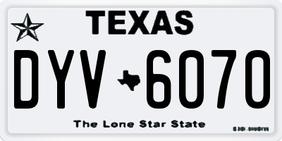 TX license plate DYV6070