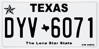 TX license plate DYV6071