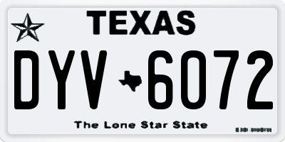 TX license plate DYV6072