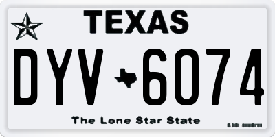 TX license plate DYV6074