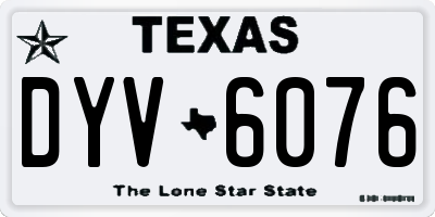 TX license plate DYV6076