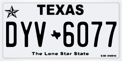 TX license plate DYV6077