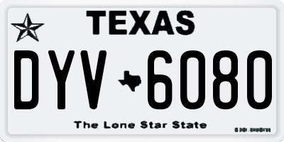 TX license plate DYV6080