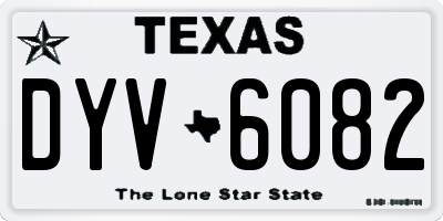TX license plate DYV6082