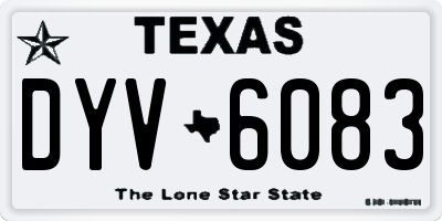 TX license plate DYV6083