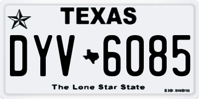 TX license plate DYV6085