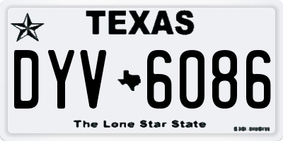TX license plate DYV6086
