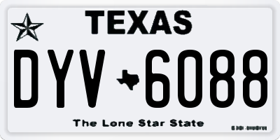 TX license plate DYV6088