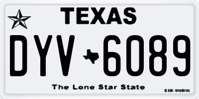 TX license plate DYV6089