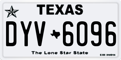 TX license plate DYV6096