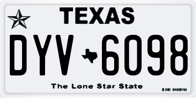 TX license plate DYV6098