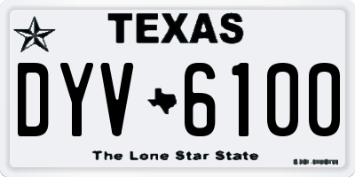 TX license plate DYV6100