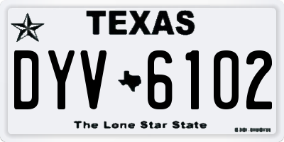 TX license plate DYV6102