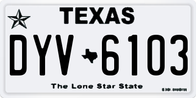 TX license plate DYV6103