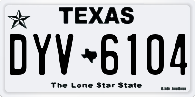 TX license plate DYV6104