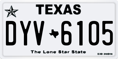 TX license plate DYV6105