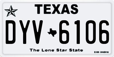 TX license plate DYV6106