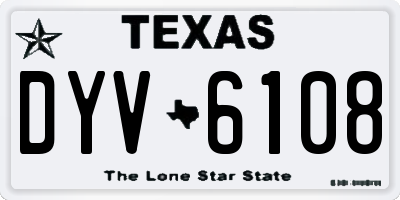 TX license plate DYV6108