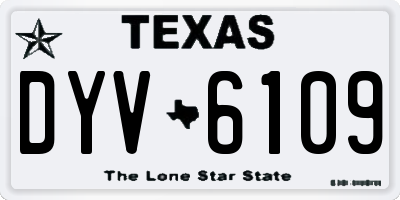 TX license plate DYV6109