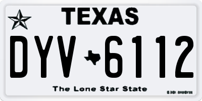 TX license plate DYV6112